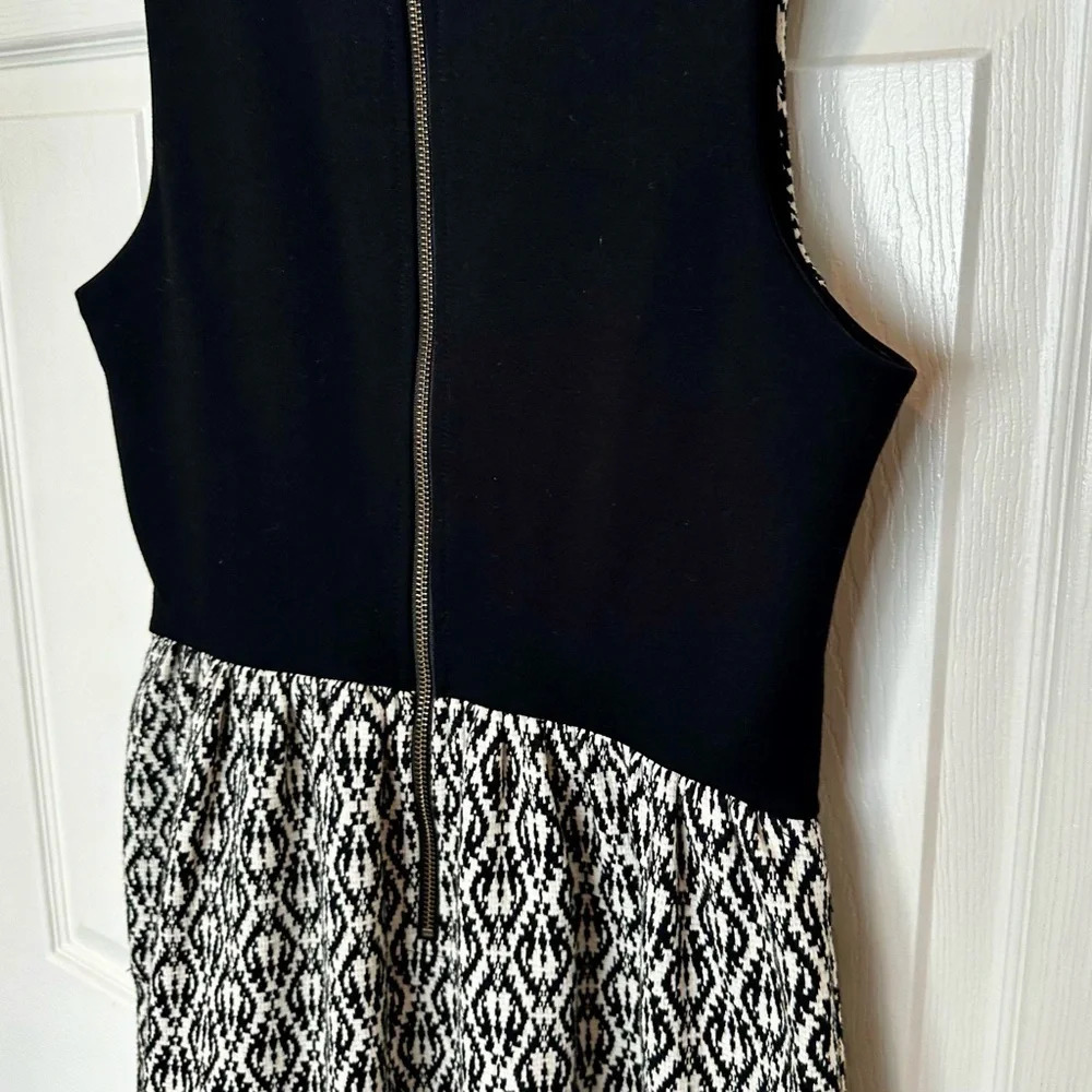 MADEWELL Afternoon Dress Diamond Jacquard Tribal Black White Sleeveless Sz Small - Picture 10 of 14